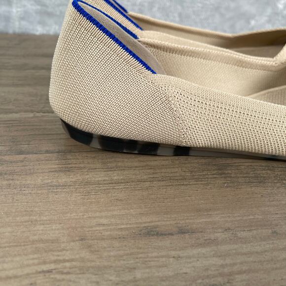 Rothy's The Flat in Ecru Womens 9 Creamy Beige Tortoise Outsole Round Toe - Picture 3 of 16